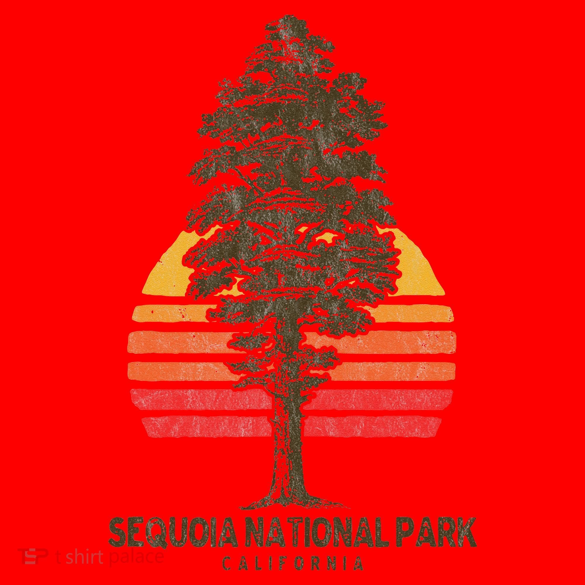 Sequoia National Park Retro Tree Minimalist Graphic Santa Hat