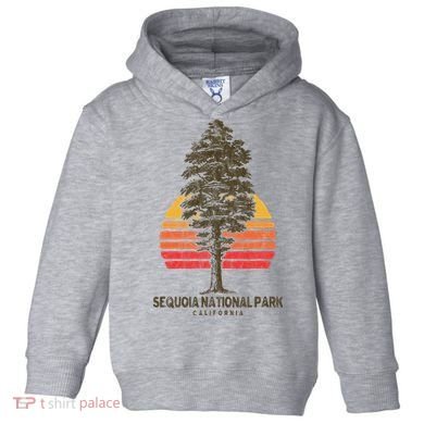 Sequoia National Park Retro Tree Minimalist Graphic Toddler Hoodie