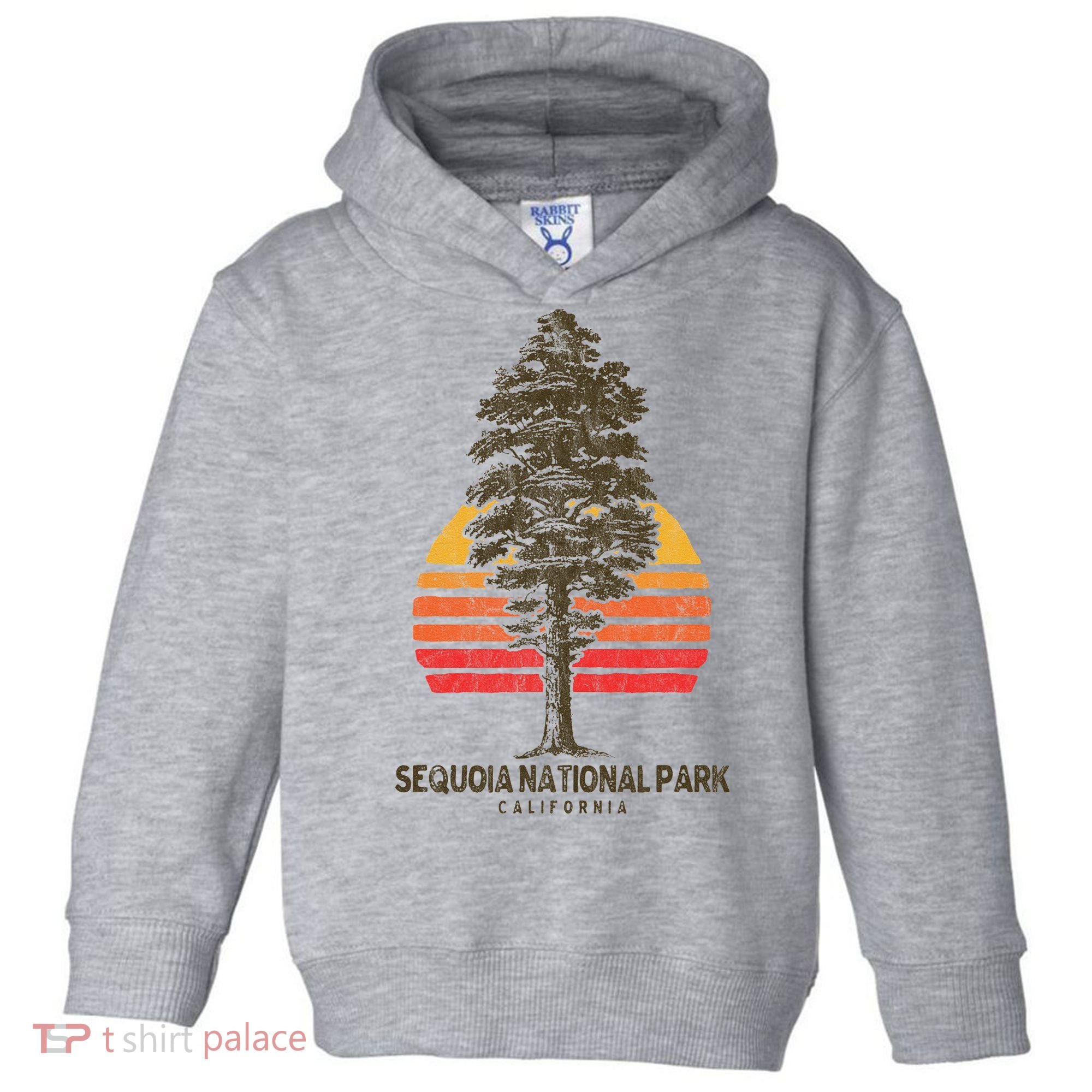 Sequoia National Park Retro Tree Minimalist Graphic Toddler Hoodie