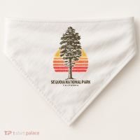 Sequoia National Park Retro Tree Minimalist Graphic USA-Made Doggie Bandana thumb 0