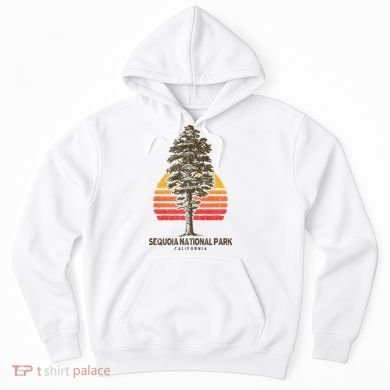 Sequoia National Park Retro Tree Minimalist Graphic Hoodie