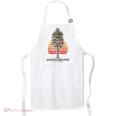 Sequoia National Park Retro Tree Minimalist Graphic Apron