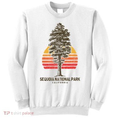 Sequoia National Park Retro Tree Minimalist Graphic Sweatshirt