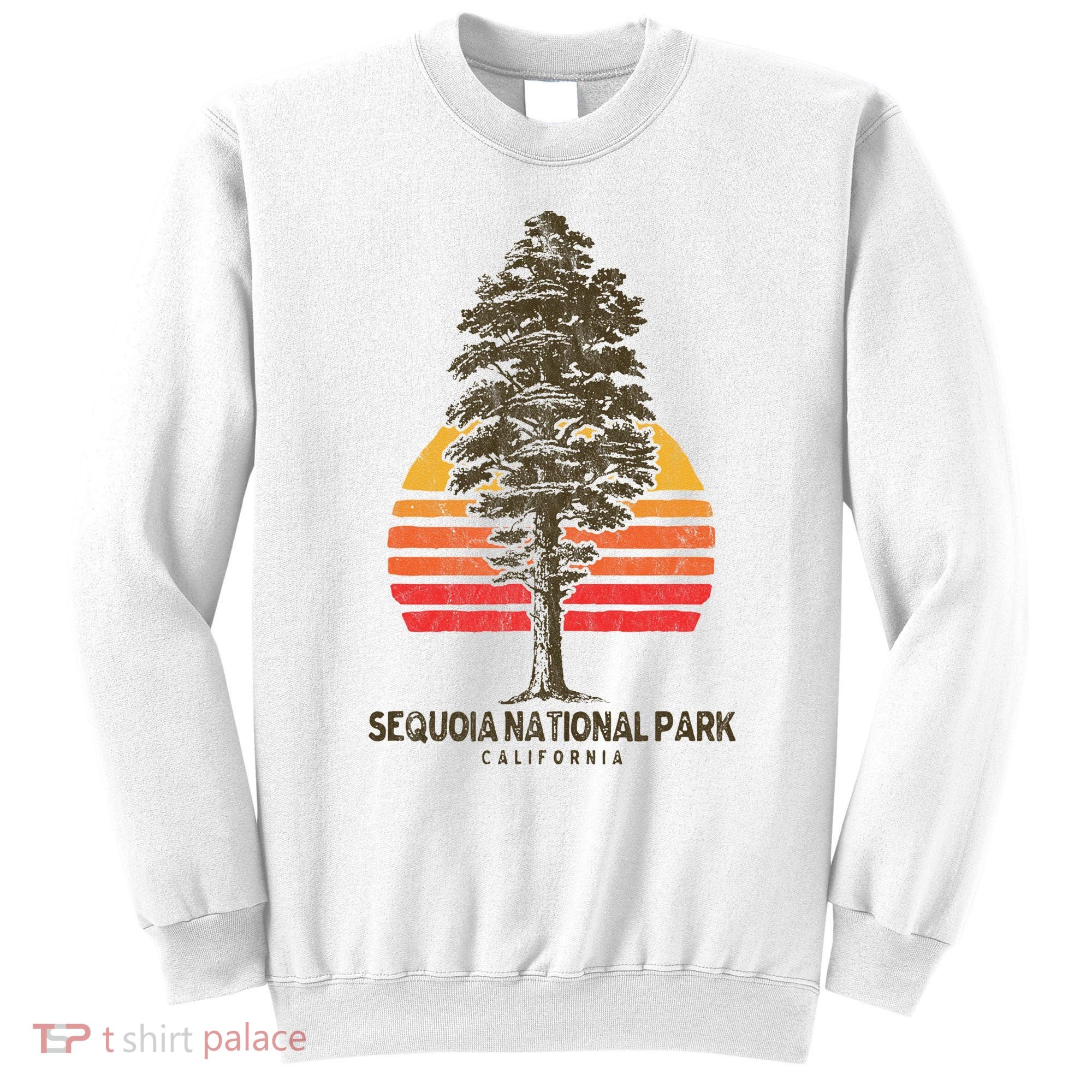 Sequoia National Park Retro Tree Minimalist Graphic Sweatshirt