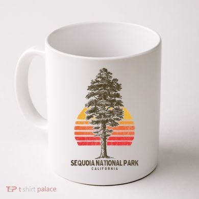 Sequoia National Park Retro Tree Minimalist Graphic Coffee Mug