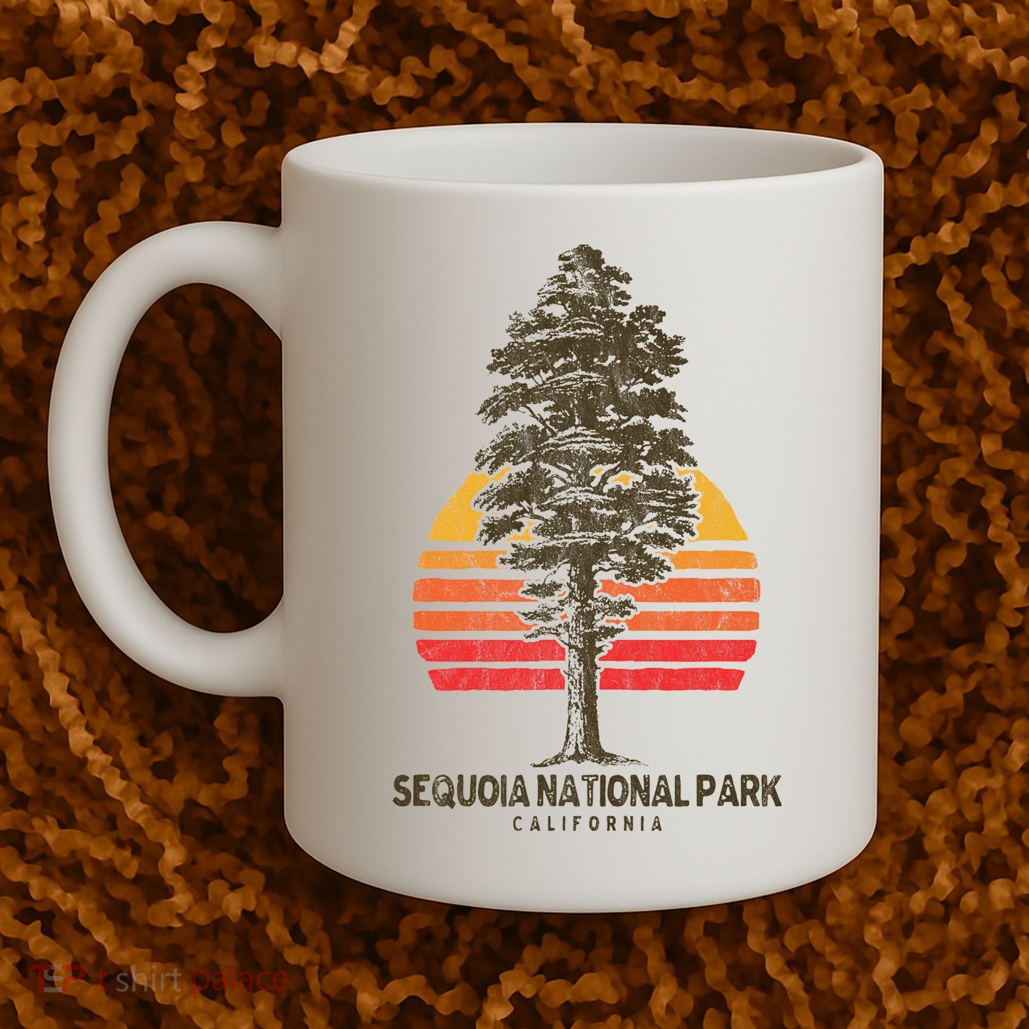 Sequoia National Park Retro Tree Minimalist Graphic Coffee Mug