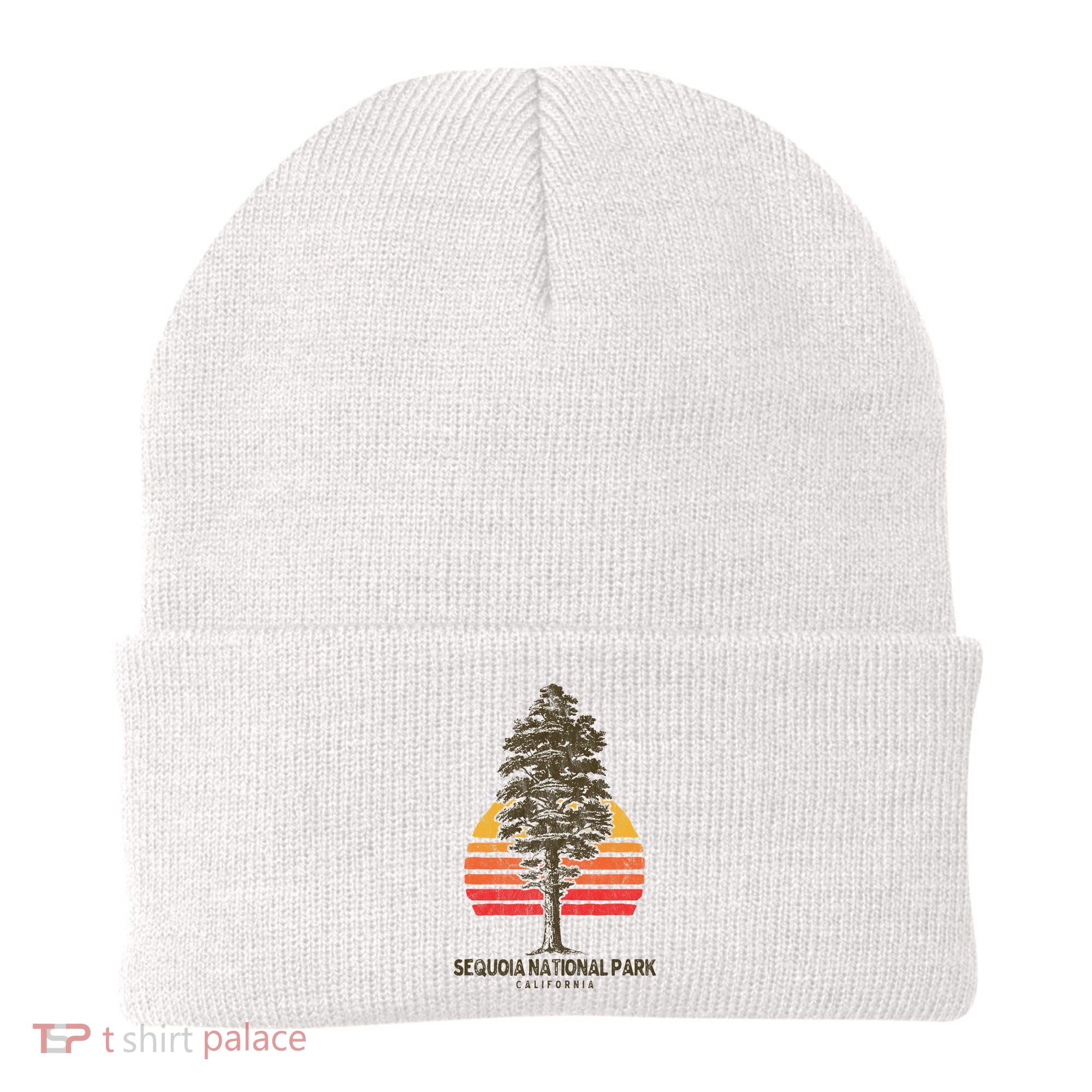 Sequoia National Park Retro Tree Minimalist Graphic Beanie