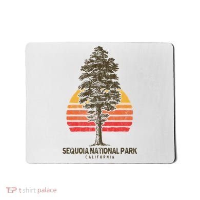 Sequoia National Park Retro Tree Minimalist Graphic Mousepad