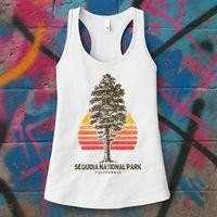 Sequoia National Park Retro Tree Minimalist Graphic Women's Tank Top thumb 3