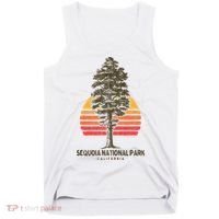 Sequoia National Park Retro Tree Minimalist Graphic Tank Top thumb 0