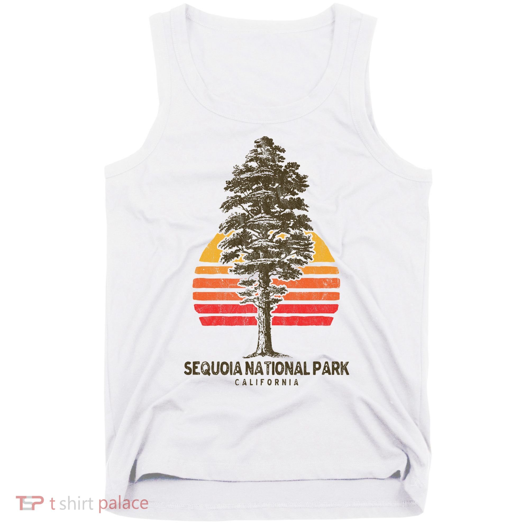 Sequoia National Park Retro Tree Minimalist Graphic Tank Top