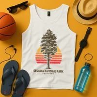 Sequoia National Park Retro Tree Minimalist Graphic Tank Top thumb 4