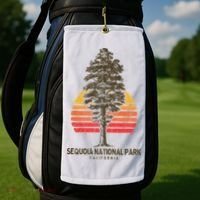 Sequoia National Park Retro Tree Minimalist Graphic Golf Towel thumb 2