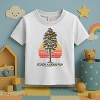Sequoia National Park Retro Tree Minimalist Graphic Toddler T-Shirt thumb 3