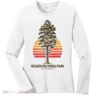 Sequoia National Park Retro Tree Minimalist Graphic Women's Long Sleeve Shirt thumb 0