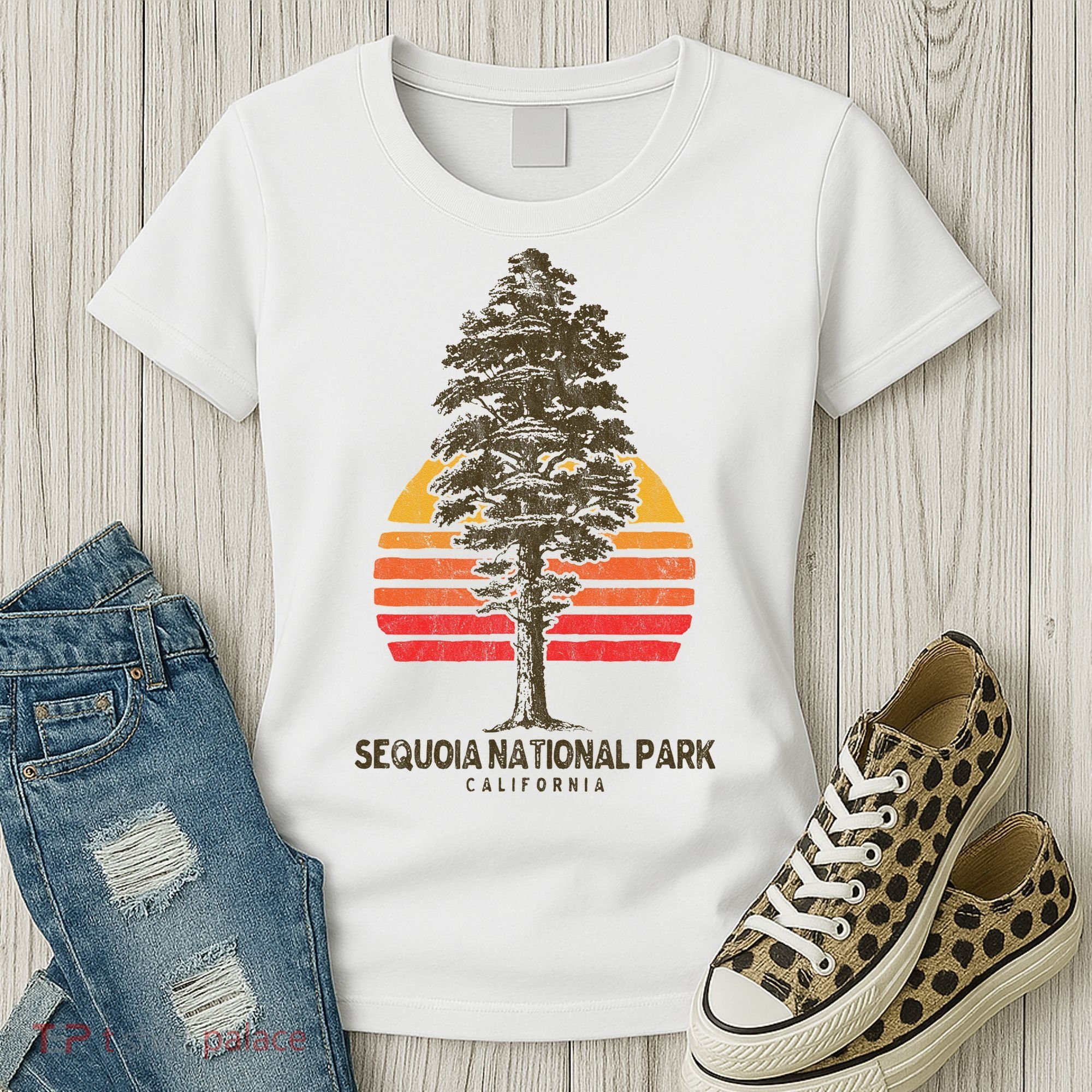 Sequoia National Park Retro Tree Minimalist Graphic Women's T-Shirt