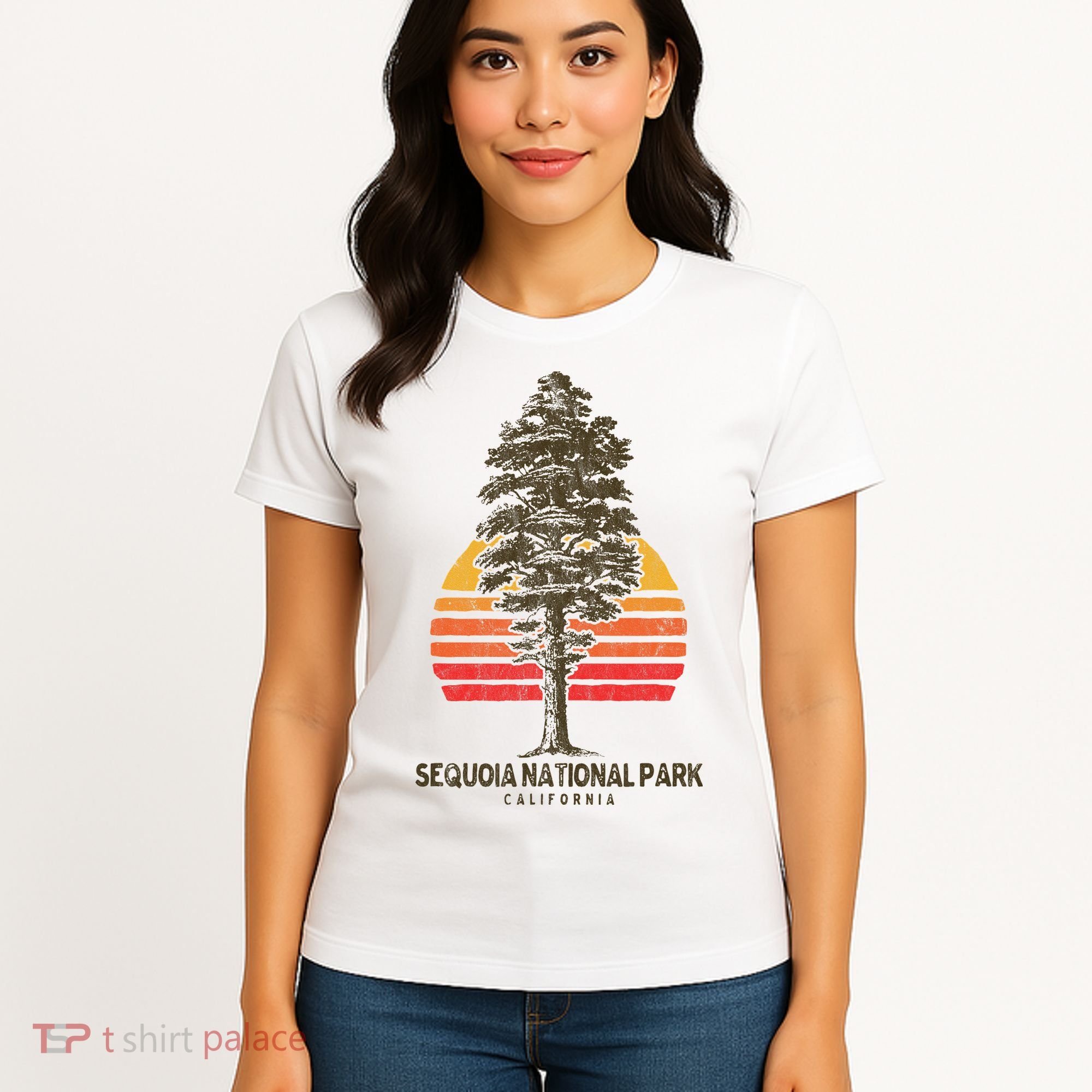 Sequoia National Park Retro Tree Minimalist Graphic Women's T-Shirt