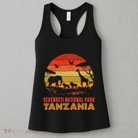 Serengeti National Park Tanzania Safari Animals Retro Women's Tank Top thumb 3