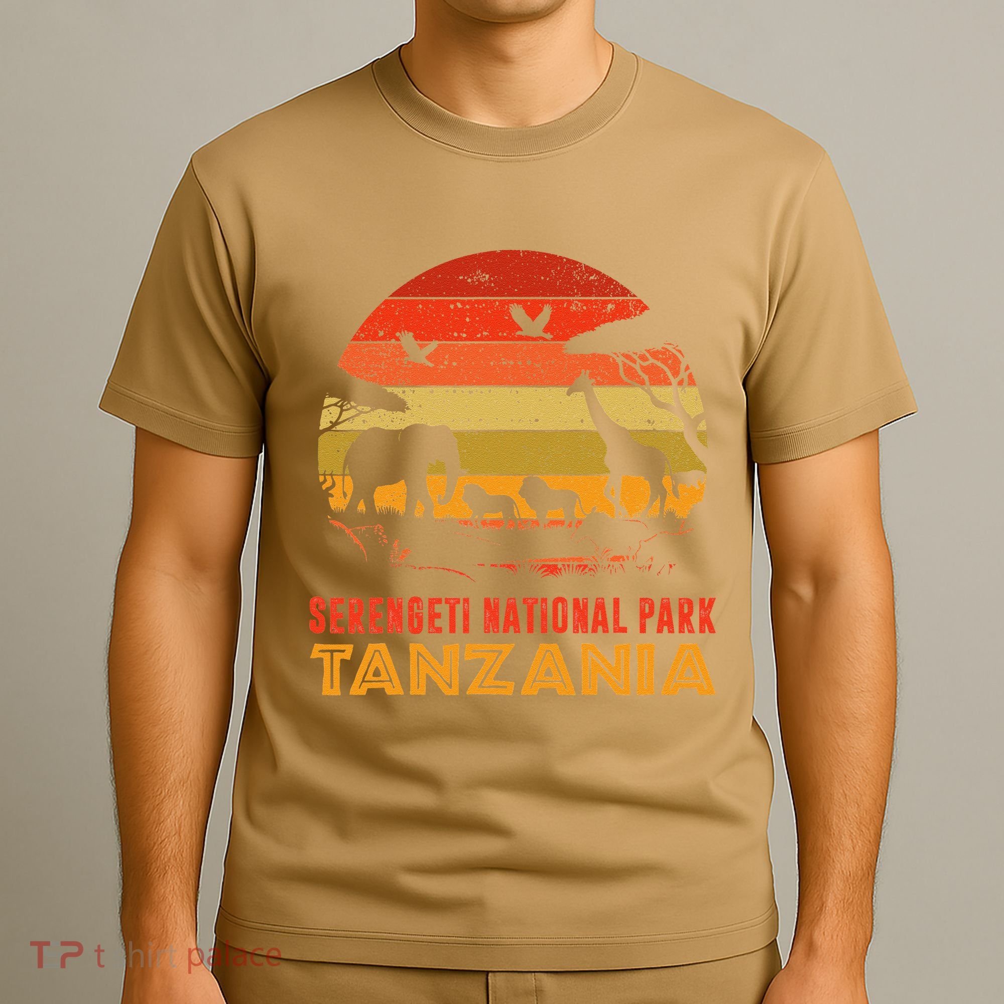 Serengeti National Park Tanzania Safari Animals Retro T-Shirt