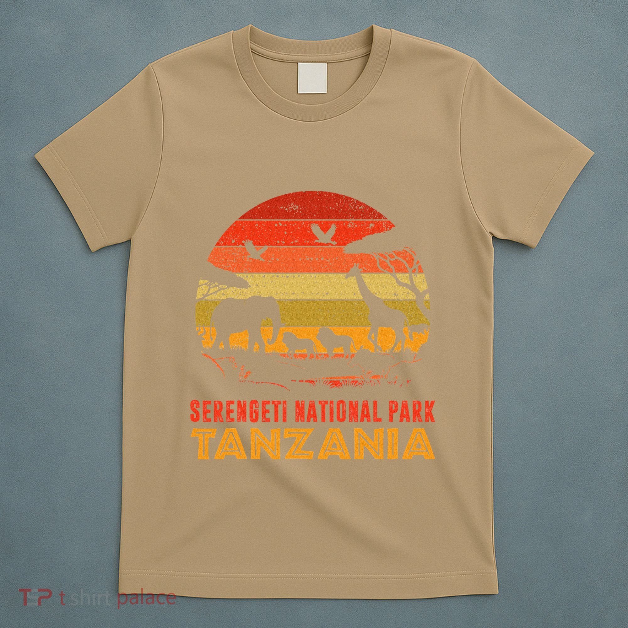 Serengeti National Park Tanzania Safari Animals Retro T-Shirt