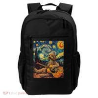 Starry Night Poodle Dog Playing The Guitar, Dog Painting Fun Backpack thumb 0