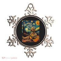 Starry Night Poodle Dog Playing The Guitar, Dog Painting Fun Ornament thumb 0