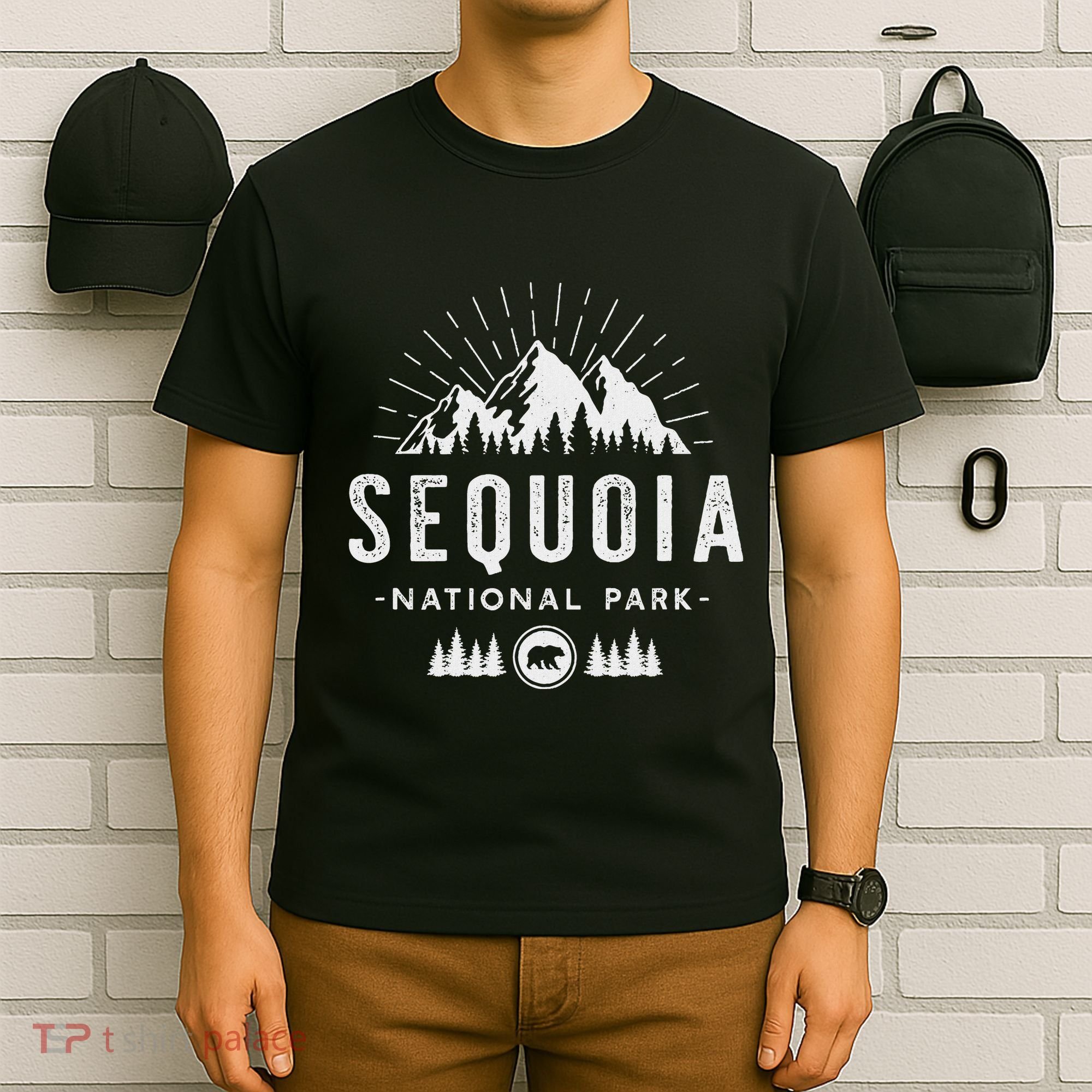 Sequoia National Park Retro Hiking Vacation Gift T-Shirt