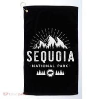 Sequoia National Park Retro Hiking Vacation Gift Golf Towel thumb 0