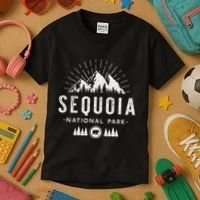 Sequoia National Park Retro Hiking Vacation Gift Kids T-Shirt thumb 3