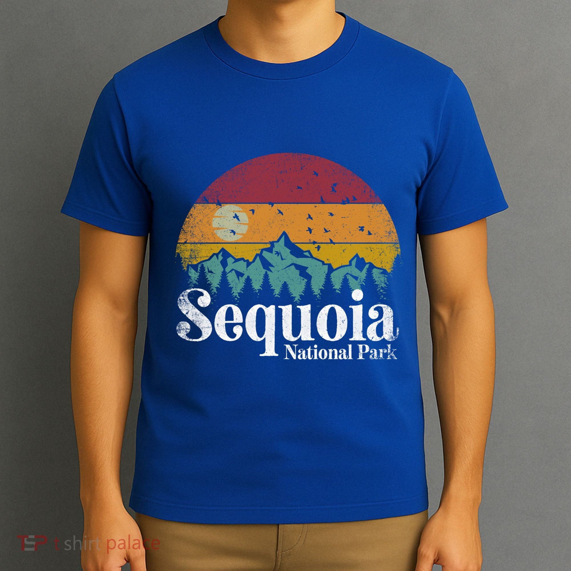 Sequoia National Park Retro Style Hiking Vintage Camping Gift T-Shirt
