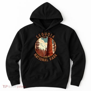 Sequoia National Park Illustration Distressed Circle Hoodie