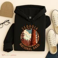 Sequoia National Park Illustration Distressed Circle Hoodie thumb 4