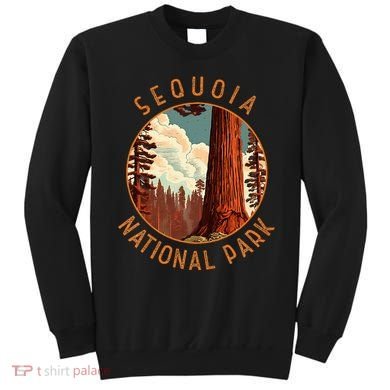 Sequoia National Park Illustration Distressed Circle Sweatshirt