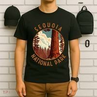 Sequoia National Park Illustration Distressed Circle T-Shirt thumb 6