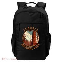 Sequoia National Park Illustration Distressed Circle Backpack thumb 0