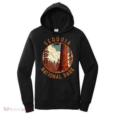 Sequoia National Park Illustration Distressed Circle Women's Hoodie