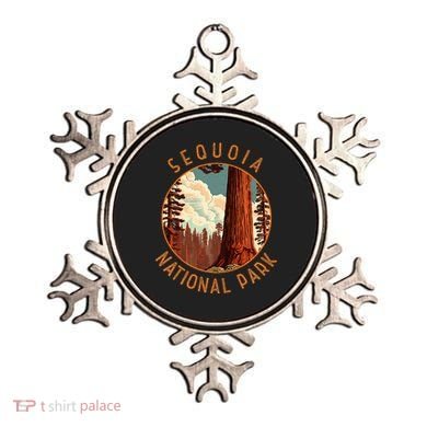 Sequoia National Park Illustration Distressed Circle Ornament