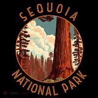 Sequoia National Park Illustration Distressed Circle Ornament thumb 1