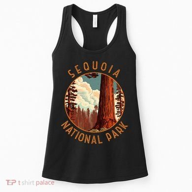 Sequoia National Park Illustration Distressed Circle Women's Tank Top