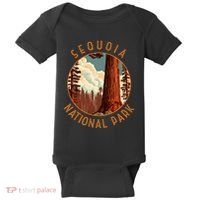 Sequoia National Park Illustration Distressed Circle Baby Bodysuit thumb 0