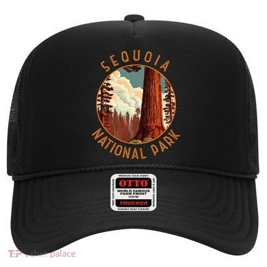 Sequoia National Park Illustration Distressed Circle Hat