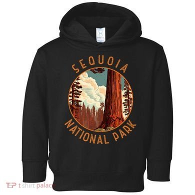Sequoia National Park Illustration Distressed Circle Toddler Hoodie