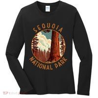 Sequoia National Park Illustration Distressed Circle Women's Long Sleeve Shirt thumb 0
