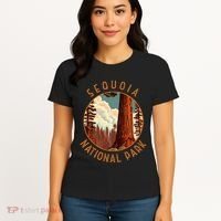 Sequoia National Park Illustration Distressed Circle Women's T-Shirt thumb 4