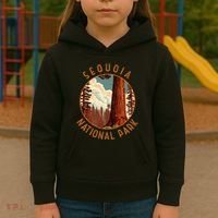 Sequoia National Park Illustration Distressed Circle Kids Hoodie thumb 3