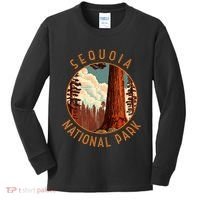 Sequoia National Park Illustration Distressed Circle Kids Long Sleeve Shirt thumb 0
