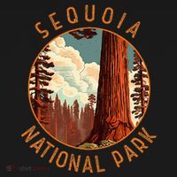 Sequoia National Park Illustration Distressed Circle Kids T-Shirt thumb 4