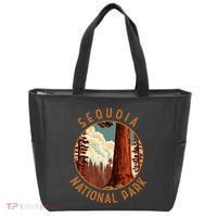 Sequoia National Park Illustration Distressed Circle Tote Bag thumb 0