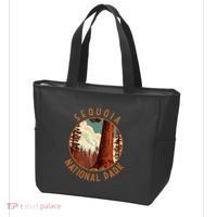 Sequoia National Park Illustration Distressed Circle Tote Bag thumb 3