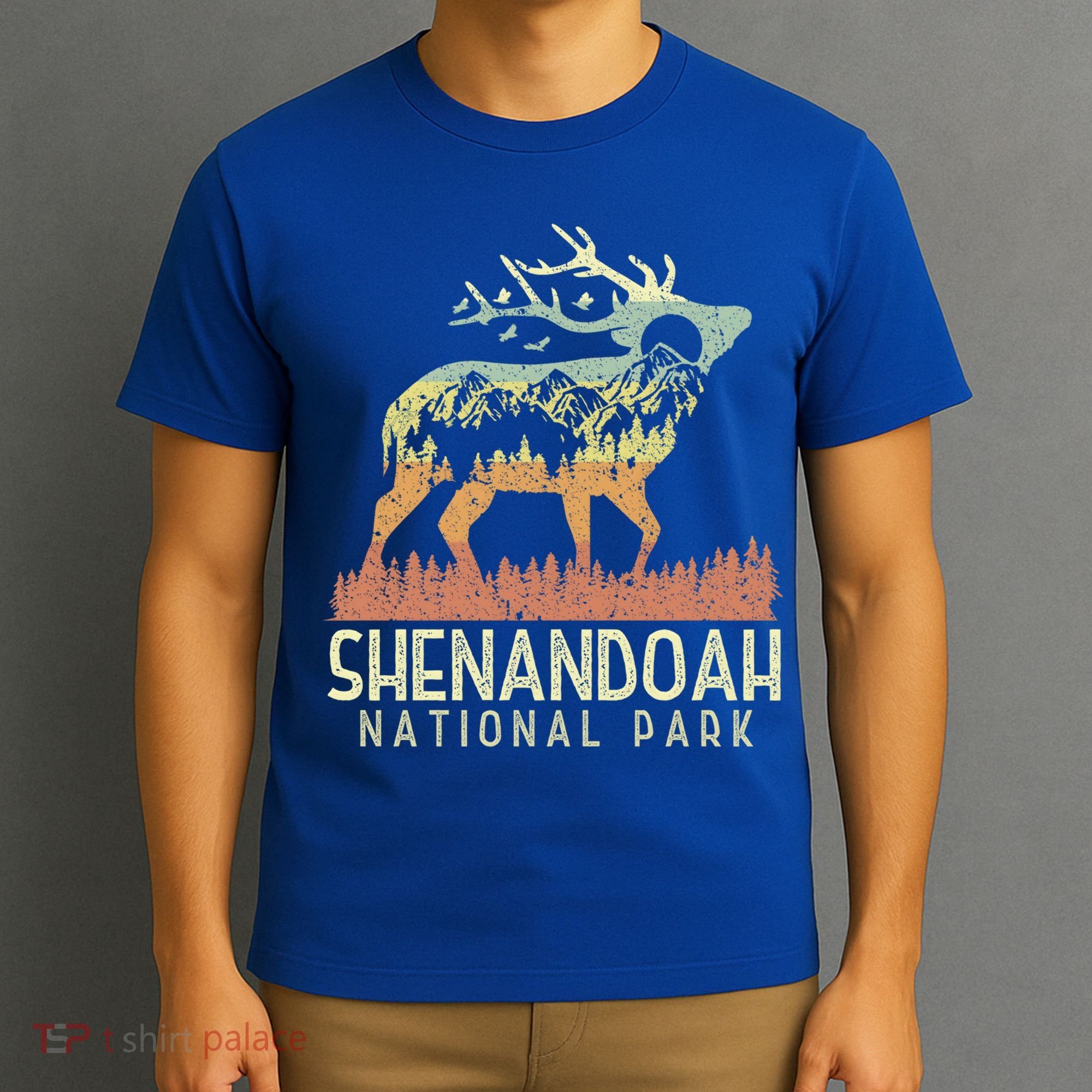 Shenandoah National Park Retro Vintage Mountain Elk Gift T-Shirt